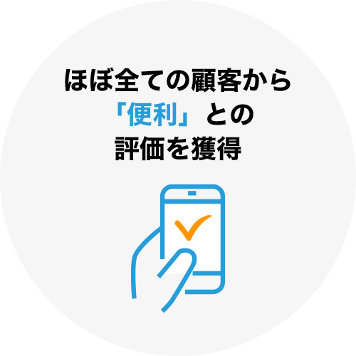 ほぼすべての顧客から「便利」との評価を獲得